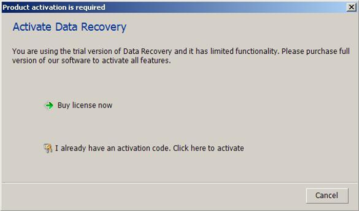 Activate Data Recovery