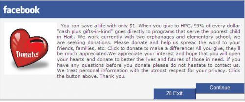 FB charity scam