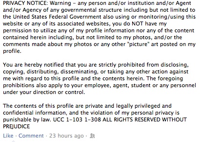 Facebook privacy notice