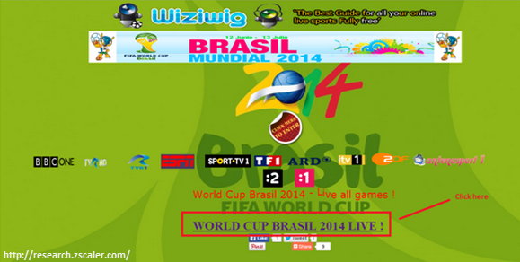 Fake World cup streaming websites