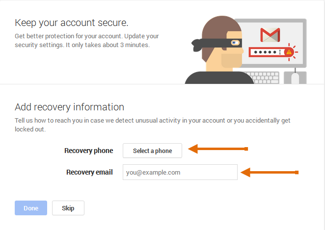 Gmail Security Checkup Add Recovery