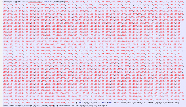 Figure 1. Obfuscated Injected JavaScript