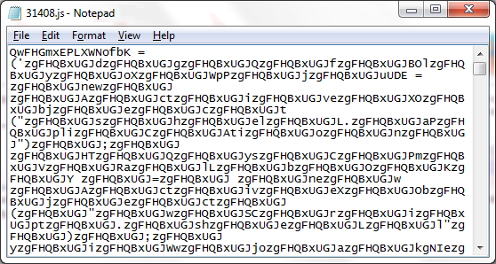 Fig 1. Obfuscated JavaScript File