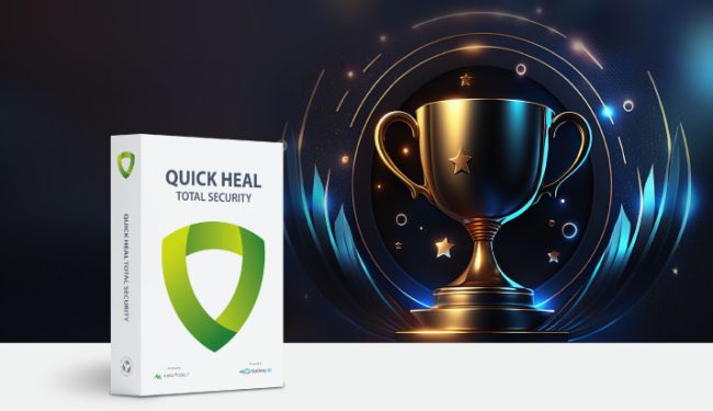 Image of Quick Heal Total Security Box indicating it's No.1 bestantivirus status
